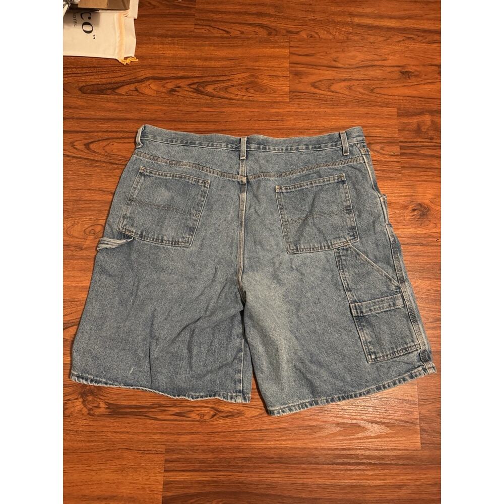 Y2K Faded Glory Mens Size 42 Blue Denim Carpenter Baggy Shorts